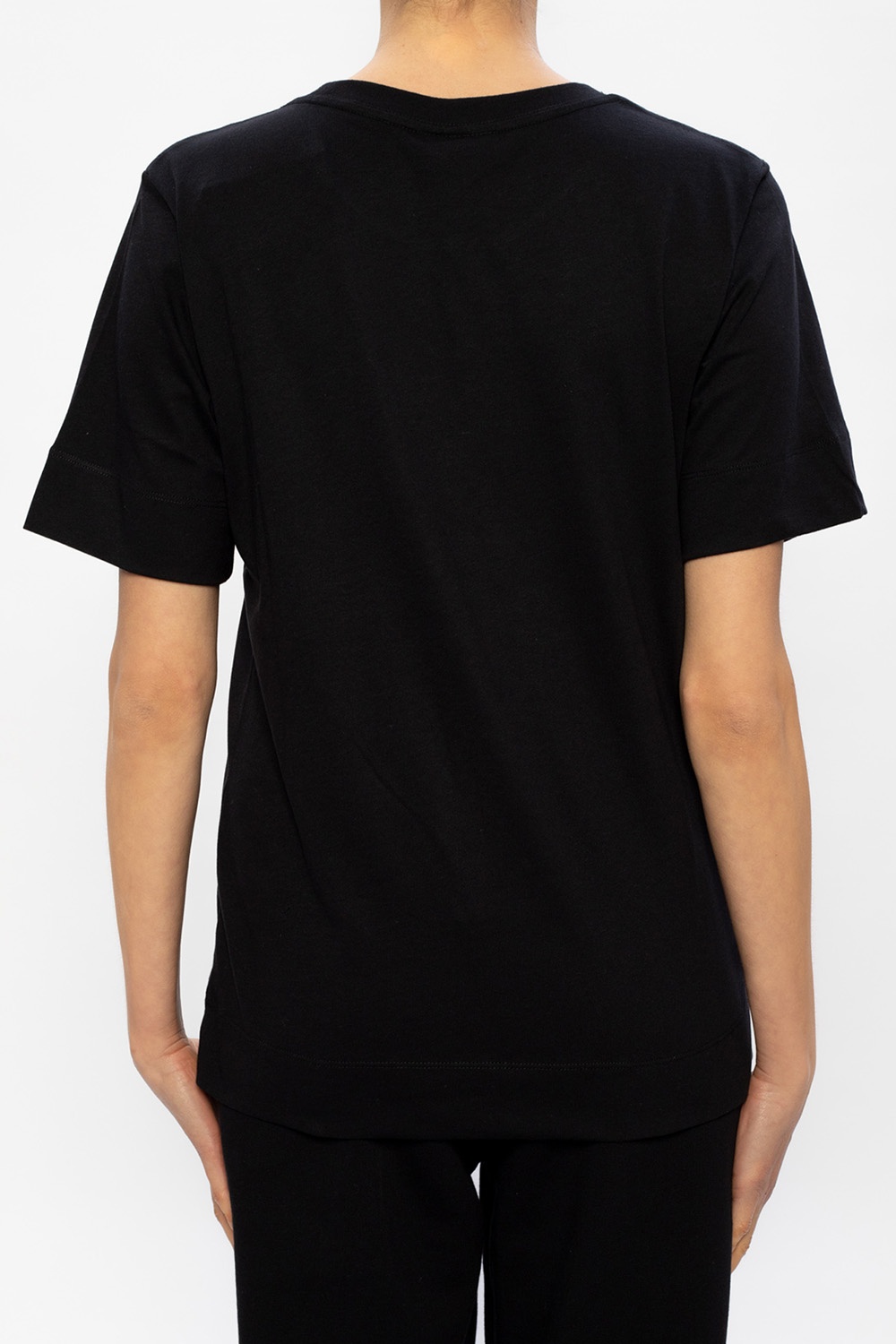 【送料&関税込】Ganni T-shirt In Black Cotton Ganni-Soft-Cotton-Rib-Long-
